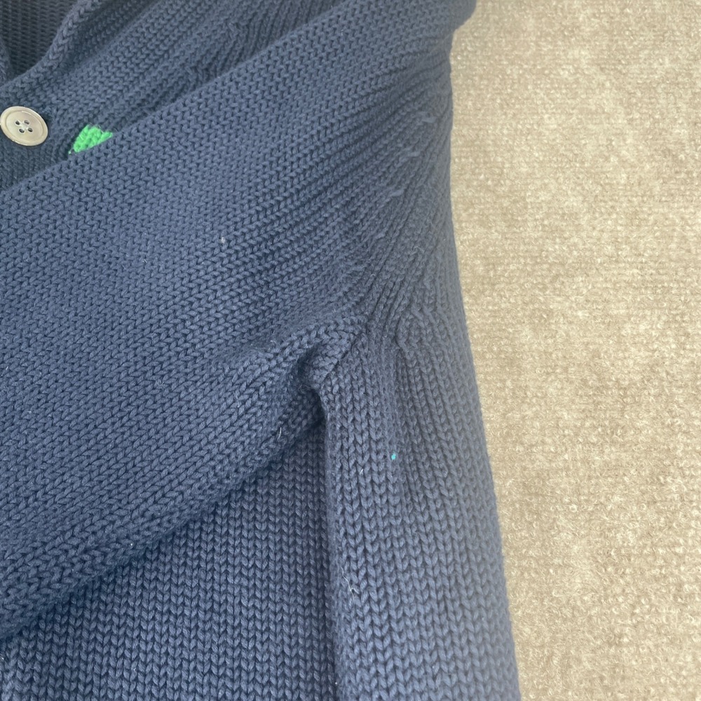 Brooks Brothers Blue Green Stripe Shawl Collar Cardigan Sweater M Supima Cotton - Picture 10 of 16